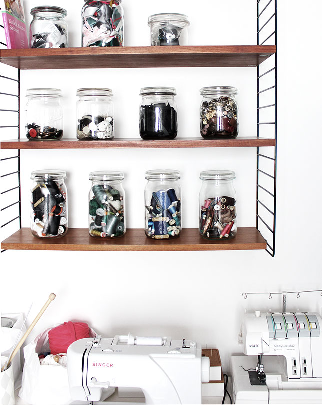 storage at my sewing space