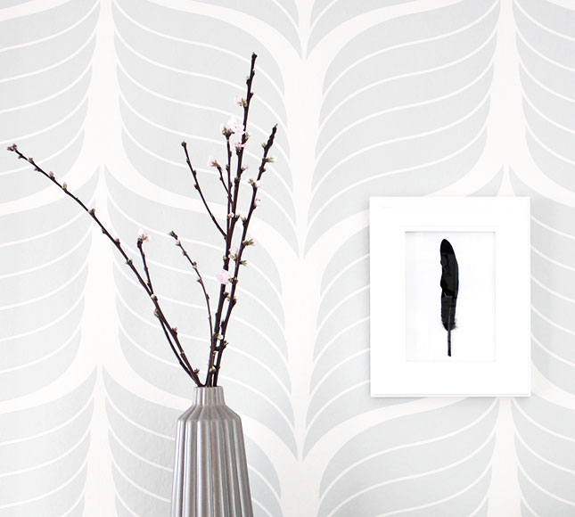 DIY wall art with black feather